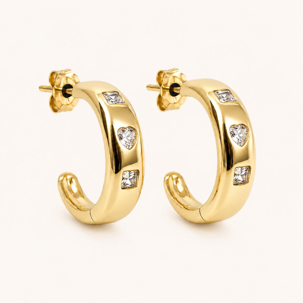Argollas con circones incrustados