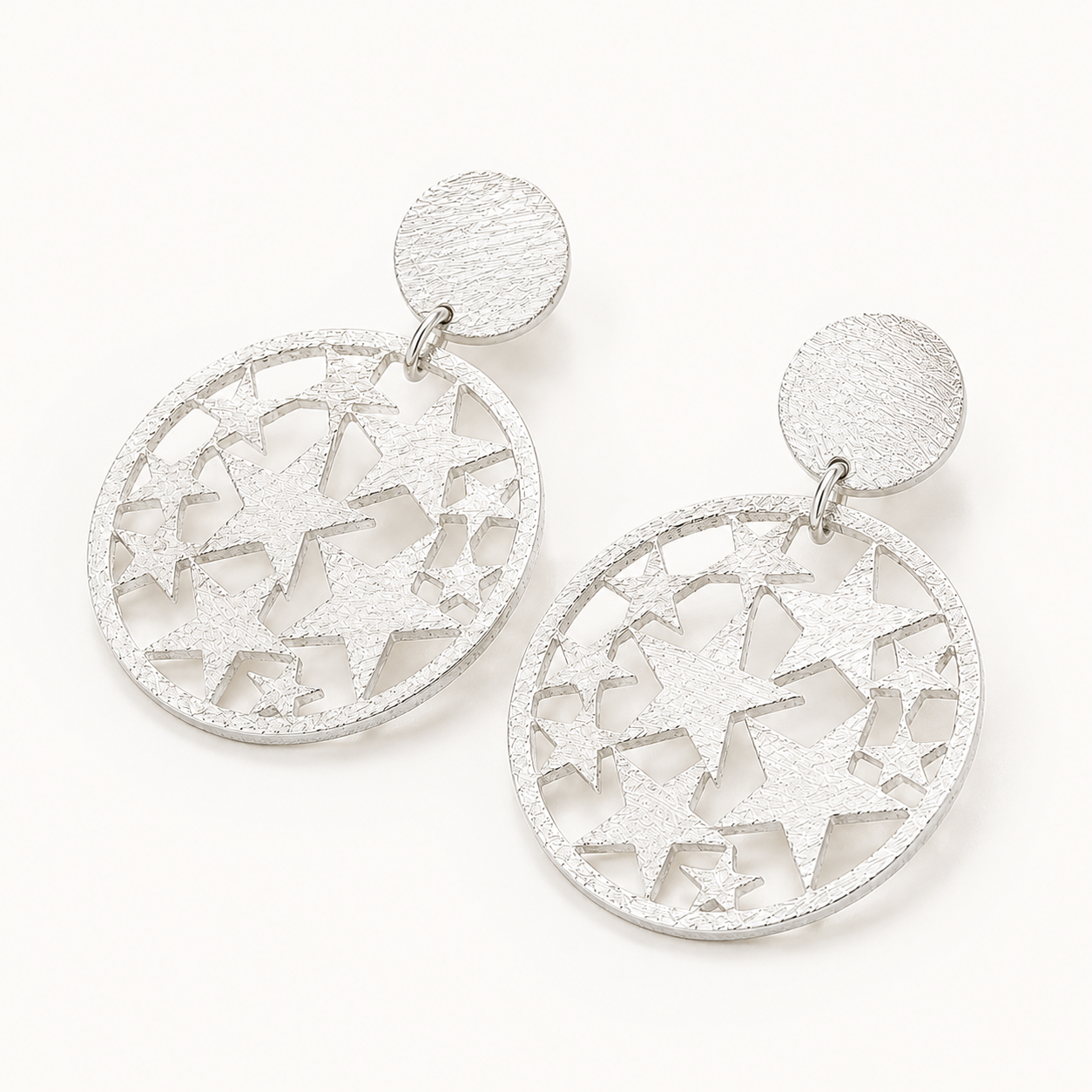 Aros estrellas caladas silver1